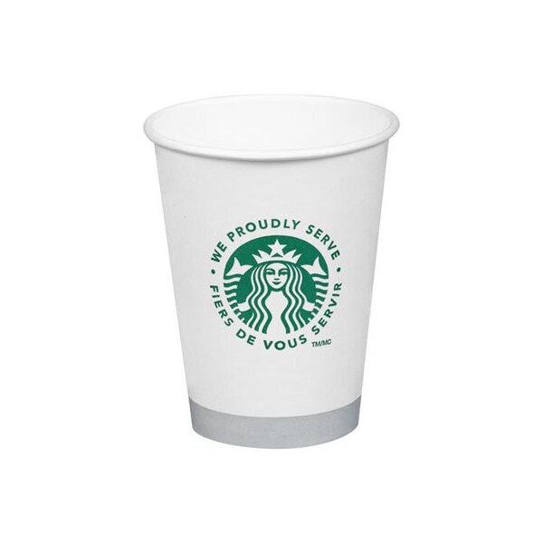 Starbucks Hot Cups, 12oz, White With Green Logo, 1000PK 11098806 - main
